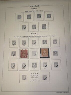 291 Switzerland Stamp 1862-1991 Helvetia Vintage Collection Album Page Postage